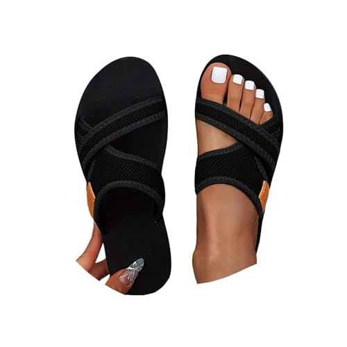tinetill Sandalen Damen Sommer Mesh Orthopädische Sandalen Big Toe Hallux Valgus Schuhe Bequeme Orthopädische Hausschuhe Sommer Strandsandalen Sandaletten Pantolette von tinetill