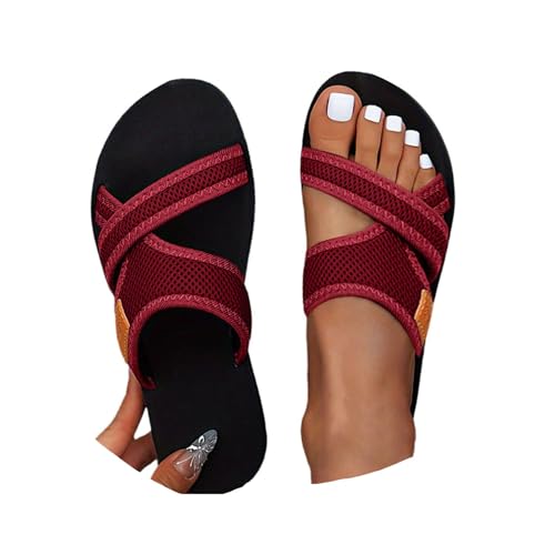 tinetill Sandalen Damen Sommer Mesh Orthopädische Sandalen Big Toe Hallux Valgus Schuhe Bequeme Orthopädische Hausschuhe Sommer Strandsandalen Sandaletten Pantolette von tinetill