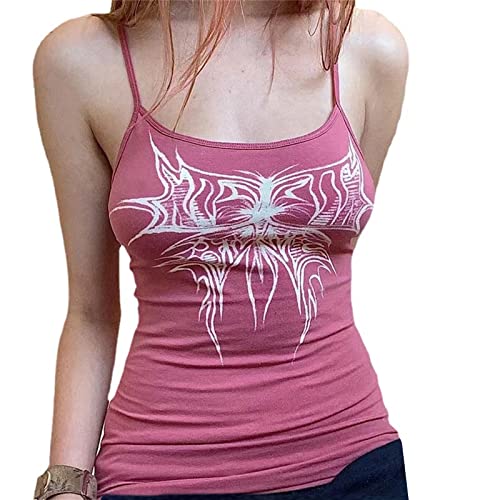 tinetill Tops Damen Camisole Gothic Spitze Crop Cami Top Ärmellos Mit Kreuz Strappy T Shirts Crop Tank Top Bauchfrei Y2K Vintage Punk Träger Oberteile Sommer Mädchen Mode Weste von tinetill