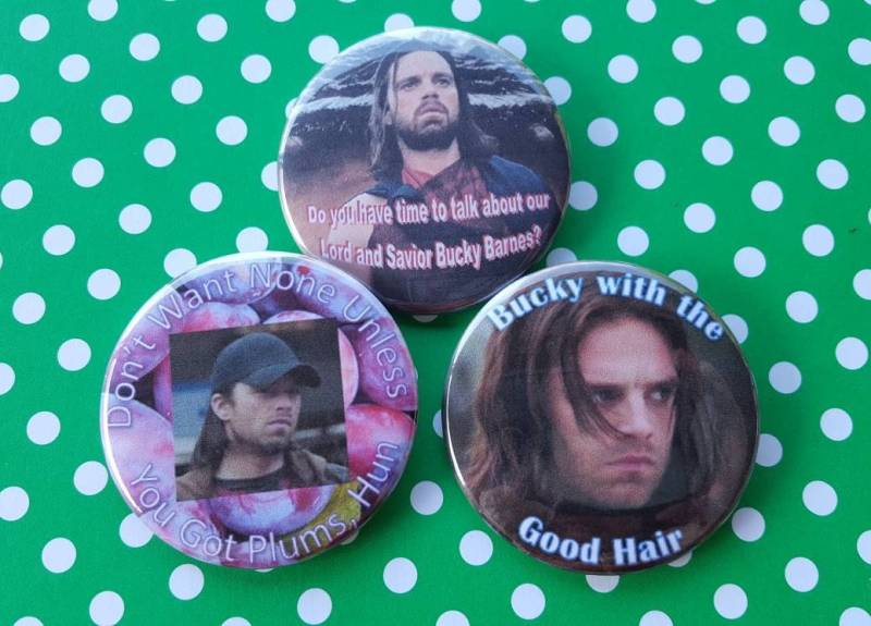 3Er Set Bucky Barnes Buttons von tinnedpineapple