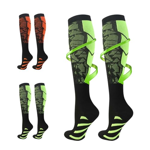 tintoke 2 Paare Laufstrümpfe Kompression,Premium Kompressionssocken,Kompressionssocken,Kompressionsstrümpfe,Kompressionssocken für Sport,Kompressionssocken für Sport,Zum Laufen, Bergsteigen usw von tintoke