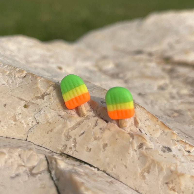 Eis Am Stil Ohrstecker | Handgemachter Schmuck Hypoallerger Edelstahl Miniatur Food Schulbeginn Süße Ohrringe Für Kinder Bunt von tinybutgreatjewelry