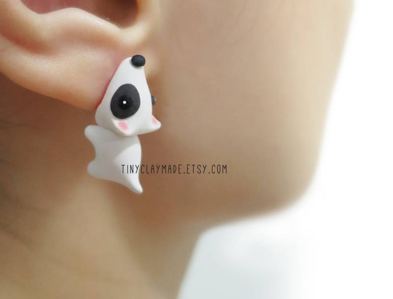 Süßer Hundebiss Ohrring, Polymer Clay Tier Süßes Beißohrring von tinyclaymade