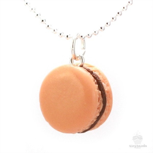 Duftende Karamell Kaffee Französisch Delicate Macaron Halskette Polymer Clay Charm Einzigartige Handgemachte Anhänger Lebensmittel Schmuck von tinyhands