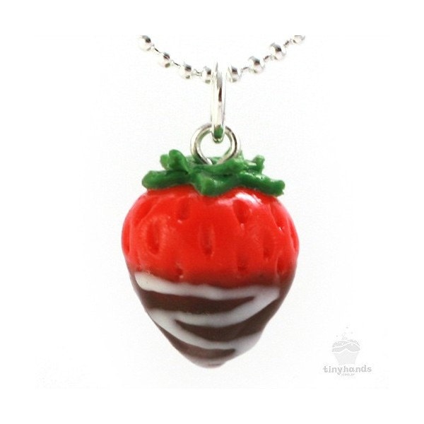Lebensmittel Schmuck Duftende Schokolade Überzogen Erdbeere Halskette Polymer Clay Charme Miniatur Weihnachtsgeschenk Kawaii Anhänger von tinyhands