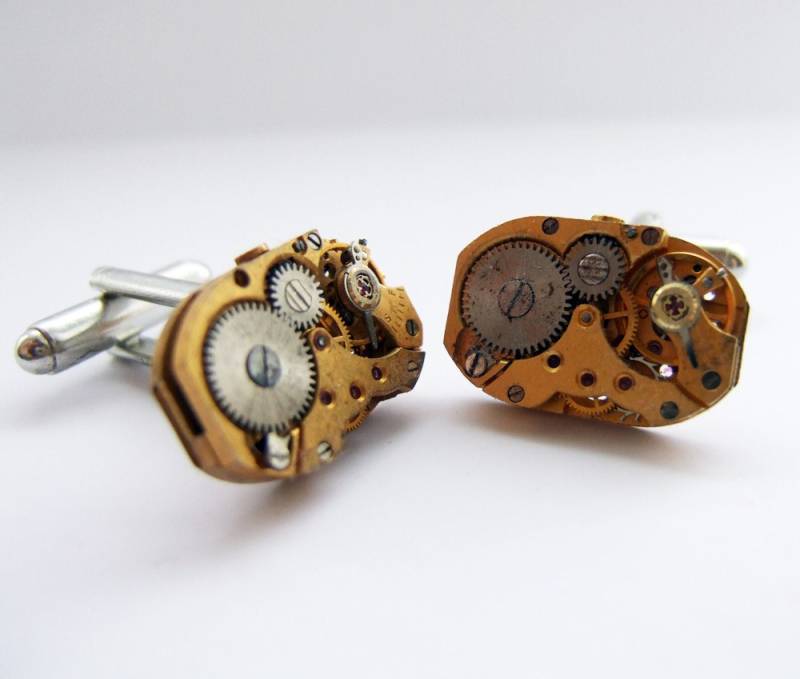Gold Steampunk Manschettenknöpfe von tinyminds
