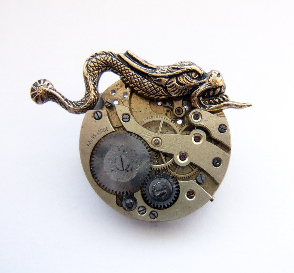 steampunk Gargoyle Brosche von tinyminds