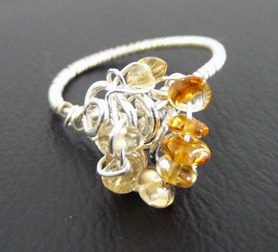 Citrin Schärpe 925 Sterling Silber Ring Größe 5 - November Geburtsstein von tinymishaps