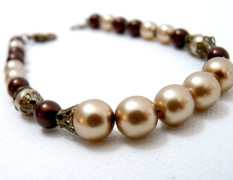 Zartes Schokoladen Und Kakao Antik Messing Armband von tinymishaps