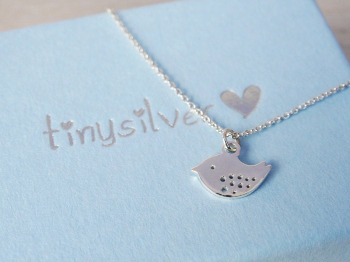 Winzig Silber Vogel Halskette - Kinder Schmuck Sterling von tinysilver
