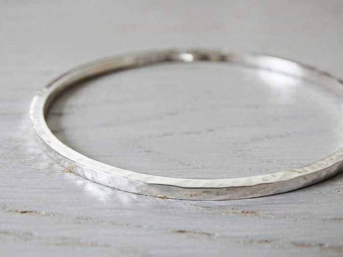 Silber Armreif | Handgemachter Gehämmerter Aus Sterling von tinysilver