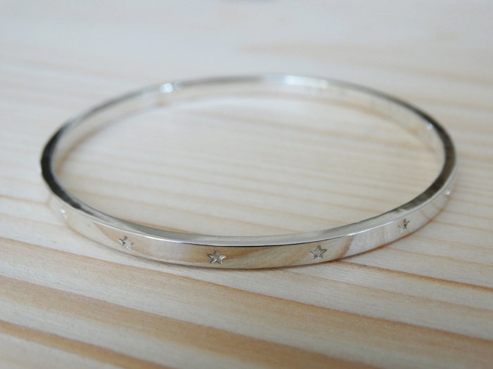 Silber Armreif Mit Kleinen Sternen Für Babys Oder Kinder | Sterling Personalisiert von tinysilver