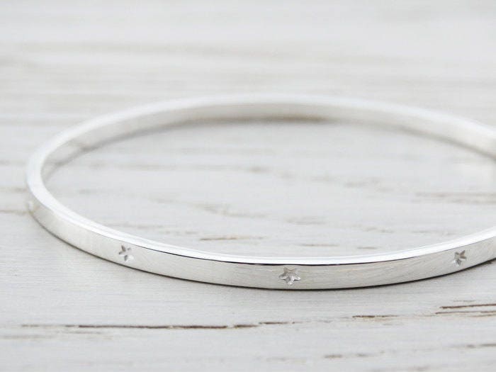 Silber Armreif Mit Kleinen Sternen | Sterling von tinysilver