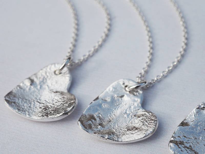 Silber Herz Halskette | Retikuliertes Sterling von tinysilver