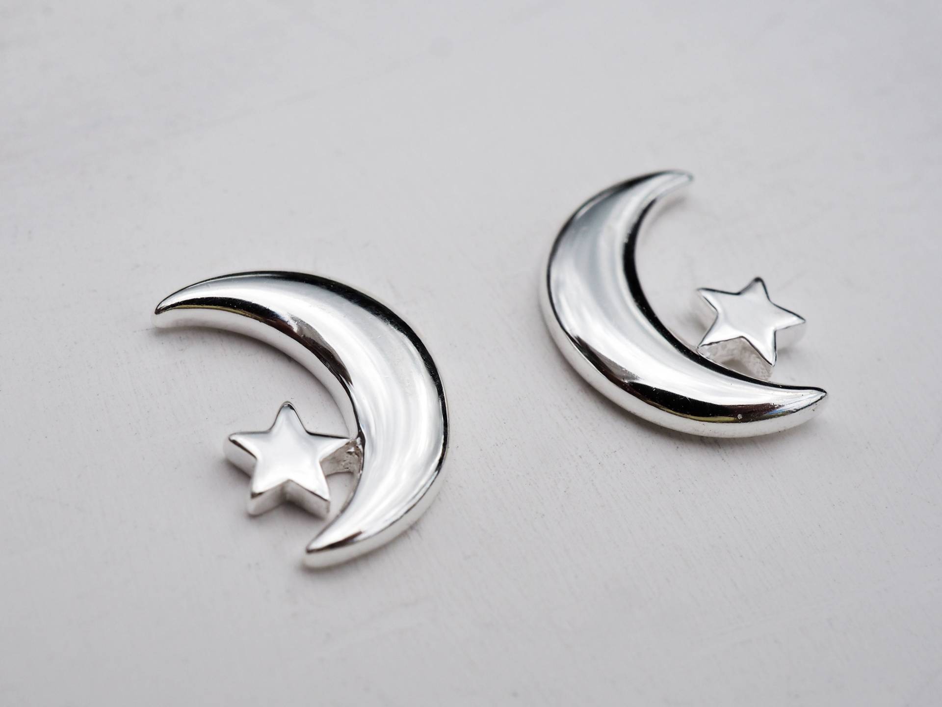 Silber Mond & Stern Ohrstecker | Sterling von tinysilver