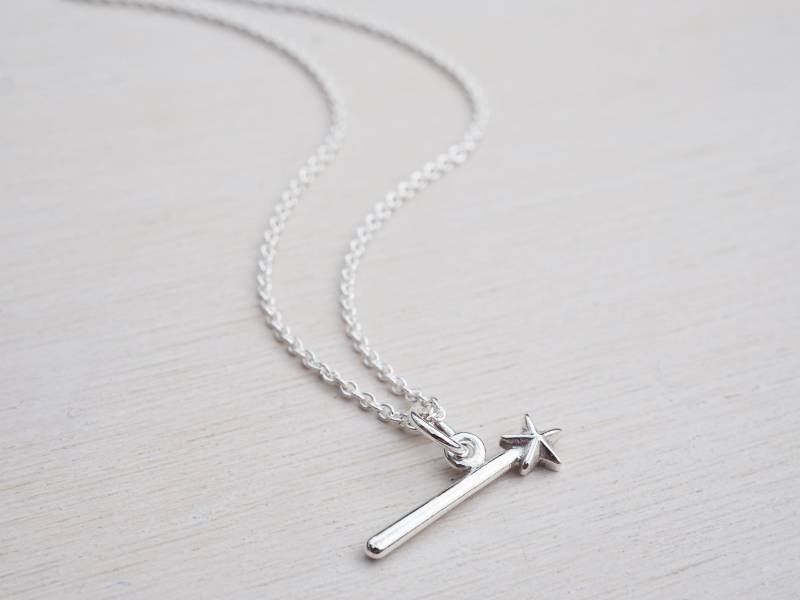Winzige Silber Zauberstab Halskette | Kinder Sterling von tinysilver
