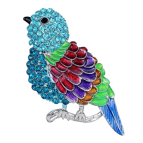 tinysiry Mode Vogel Brosche Bunte Strass Realistische Vogel Brustnadel Kragen Pin Retro Kleidung Pin Schmuck Geschenke für Männer und Frauen Mehrfarbig von tinysiry