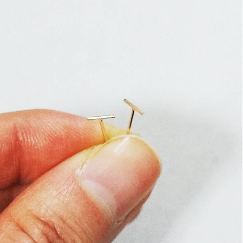 10K Solid Gold Winzige Dünne Linie Ohrringe, 5 Mm 10 12 15 Runde Gerade Bar - Tge003-1 von tinytinygold