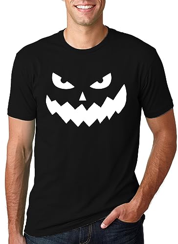 Halloween Shirt Herren Kürbis Lächelndes Graphic Tshirt Männer Karneval Casual Tees (Schwarz, Medium) von tiorhooe