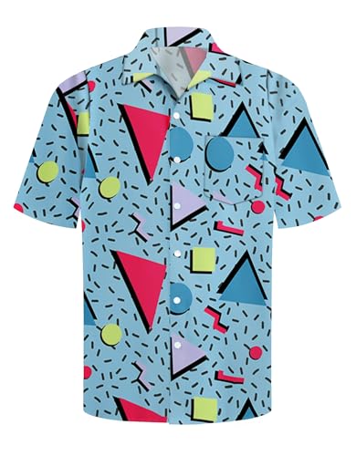 tiorhooe 80er Jahre Herren Hawaii Shirt Retro Hawaiihemd Kurzarm Knopfleiste Hawaii Hemd von tiorhooe