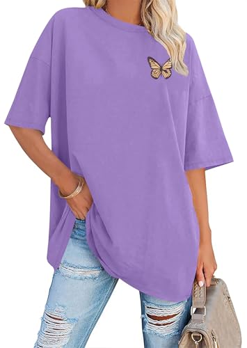 tiorhooe Oversize Shirt Damen Sport Sommer Oberteile Oversize Shirt Mit Schmetterling Tshirt tiorhooe Oversize Shirt Damen Sport Sommer Oberteile Oversize Shirt Mit Schmetterling Tshirt von tiorhooe