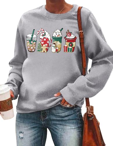 tiorhooe Weihnachts Sweatshirt Damen Langarmshirt Weihnachten Frauen Lustige Weihnachtspullover von tiorhooe