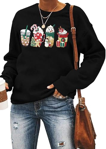 tiorhooe Weihnachts Sweatshirt Damen Langarmshirt Weihnachten Frauen Lustige Weihnachtspullover von tiorhooe