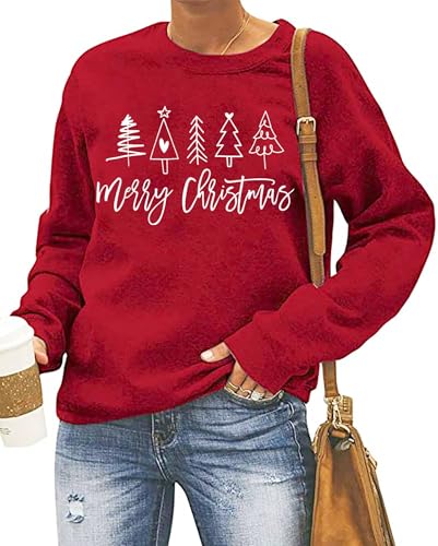 tiorhooe Weihnachts Sweatshirt Damen Xmas Sweater Frauen Weihnachtspullover von tiorhooe