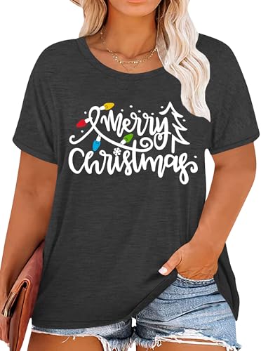 tiorhooe Weihnachts Tshirt Damen Große Größen Weihnachtsbaum Oversize Shirt Geschenke Für Frauen Weihnachten von tiorhooe