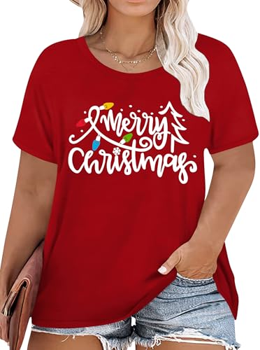 tiorhooe Weihnachts Tshirt Damen Große Größen Weihnachtsbaum Oversize Shirt Geschenke Für Frauen Weihnachten von tiorhooe