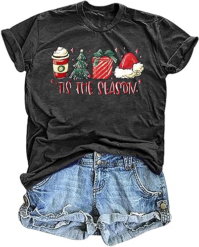 tiorhooe Weihnachts Tshirt Damen Lustig Weihnachtsbaum T-Shirt Ugly Christmas Shirt von tiorhooe