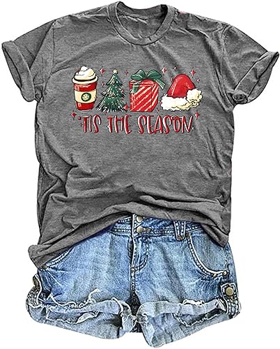 tiorhooe Weihnachts Tshirt Damen Lustig Weihnachtsbaum T-Shirt Ugly Christmas Shirt von tiorhooe
