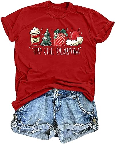 tiorhooe Weihnachts Tshirt Damen Lustig Weihnachtsbaum T-Shirt Ugly Christmas Shirt von tiorhooe
