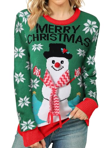 tiorhooe Weihnachtspullover Damen Funny Christmas Sweater Mädchen Merry Christmas Pullover von tiorhooe
