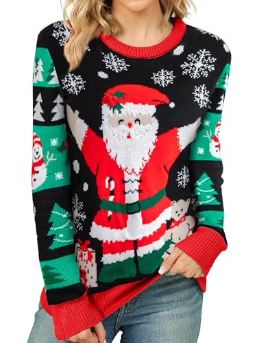 tiorhooe Weihnachtspullover Damen Funny Christmas Sweater Mädchen Merry Christmas Pullover von tiorhooe