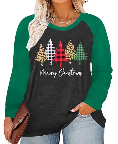 tiorhooe Weihnachtsshirt Damen Langarm Große Größen Weihnachts Sweatshirt Damen Oversize Merry Christmas Holiday Oberteile von tiorhooe