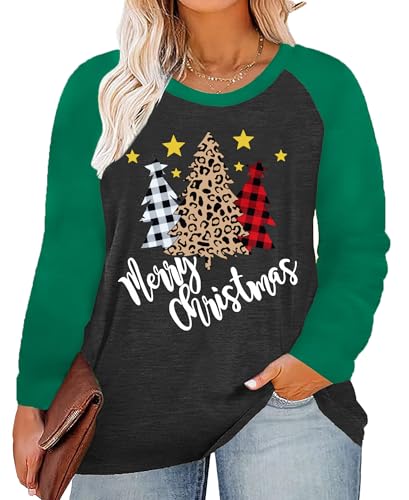 tiorhooe Weihnachtsshirt Damen Langarm Große Größen Weihnachts Sweatshirt Damen Oversize Merry Christmas Holiday Oberteile von tiorhooe