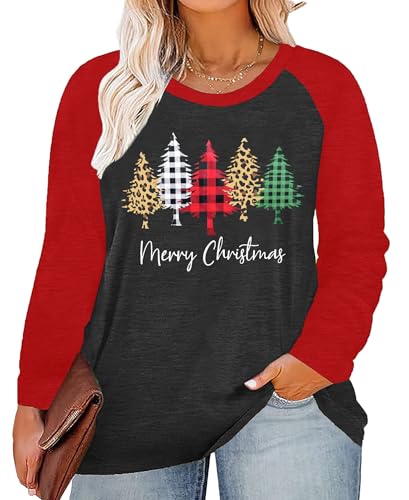 tiorhooe Weihnachtsshirt Damen Langarm Große Größen Weihnachts Sweatshirt Damen Oversize Merry Christmas Holiday Oberteile von tiorhooe