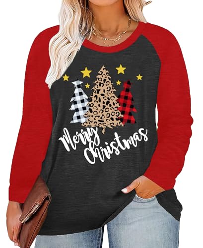 tiorhooe Weihnachtsshirt Damen Langarm Große Größen Weihnachts Sweatshirt Damen Oversize Merry Christmas Holiday Oberteile von tiorhooe