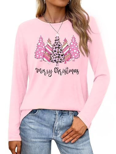tiorhooe Weihnachtsshirt Damen Langarm Weihnachtspullover Lustig Weihnachten Shirt Damen Top von tiorhooe