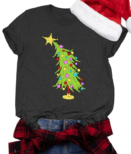 tiorhooe Weihnachtsshirt Damen Lustig T Shirt Weihnachten Merry Christmas Xmas Shirt von tiorhooe