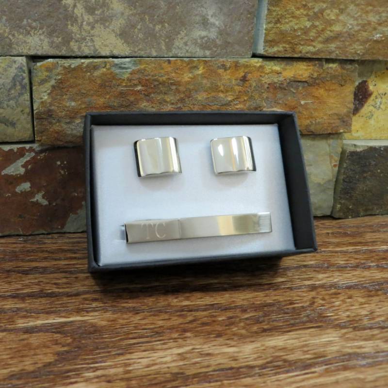Krawatte-Clip Mit Manschettenknöpfe-Personalisierte-Geschenke Für Männer-Groomsman Geschenk - Vater-Großvater-Ehemann Schnitt-05 von tiposcreations