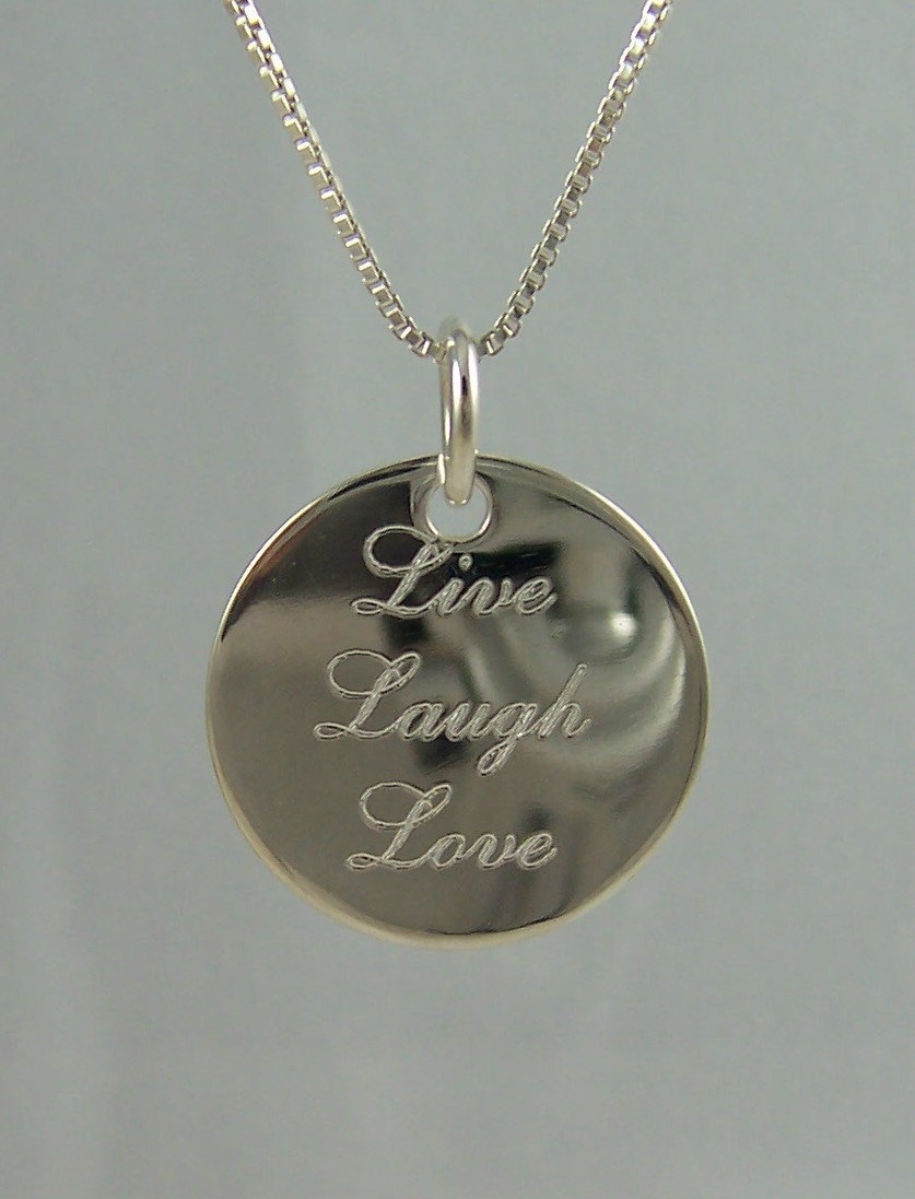 sterling Silber Live Lachen Liebe Halskette von tiposcreations