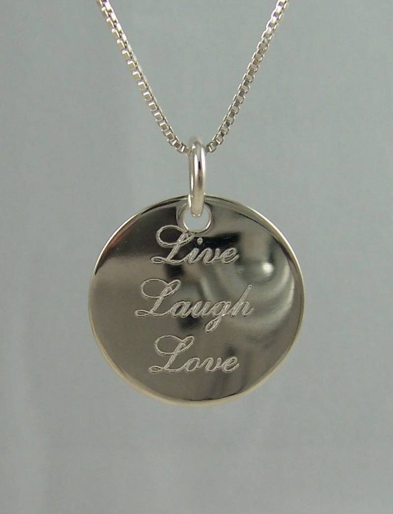 sterling Silber Live Lachen Liebe Halskette von tiposcreations