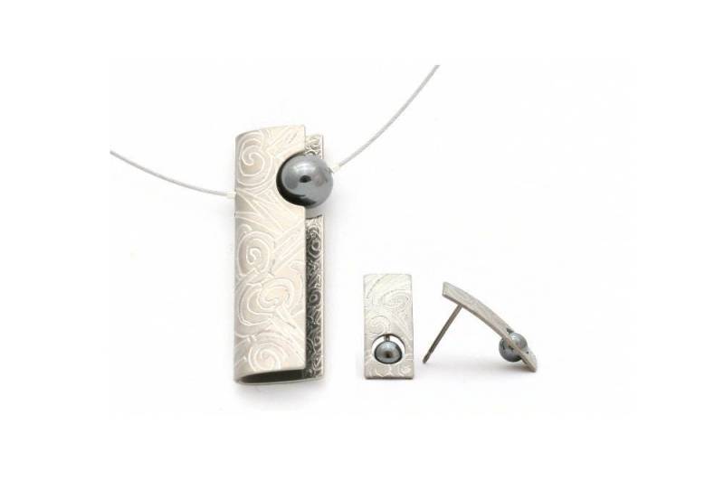 Titanium Jewellery Set, Absolutely No Allergies Necklace & Ear Studs von titanium