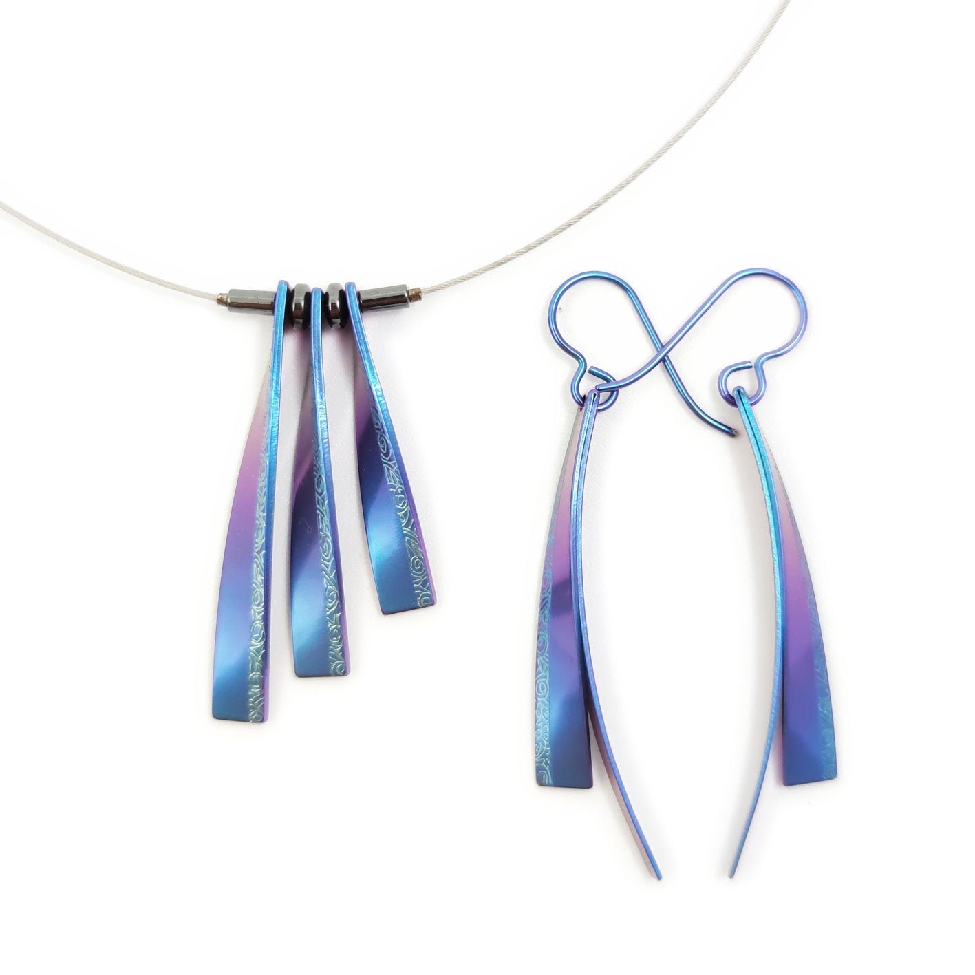 Titanium Jewellery Set. No Alleries Necklace & Earrings 4 Colours Titanium Jewellery Set. No Alleries Necklace & Earrings 4 Colours von titanium