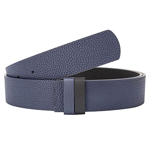 titiroa Ersatz-Gürtelriemen Wendegürtel aus echtem Leder Breite 34MM Length 120CM Schwarz/Blau von titiroa