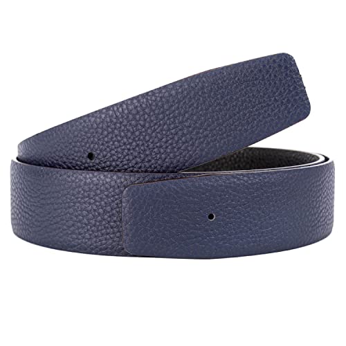 titiroa Ersatz-Gürtelriemen Wendegürtel aus echtem Leder Breite 38MM Length 110CM Schwarz/Königsblau von titiroa