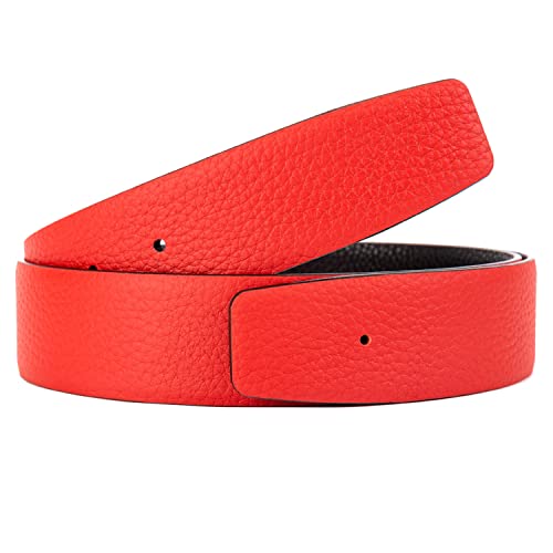 titiroa Ersatz-Gürtelriemen Wendegürtel aus echtem Leder Breite 38MM Length 115CM Schwarz/Rot von titiroa