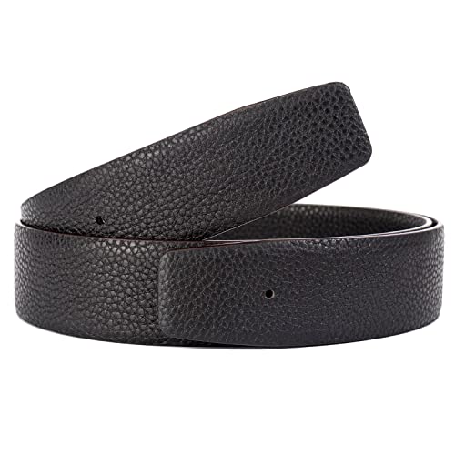titiroa Ersatz-Gürtelriemen Wendegürtel aus echtem Leder Breite 38MM Length 115CM Schwarz/Schwarz von titiroa
